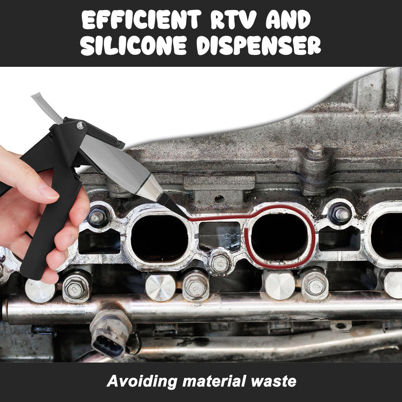 [Australia - AusPower] - Tube Extrusion Tool, Tube-Grip Industrial Size Dispenser, Efficient RTV and Silicone Dispenser, Prevent Material Waste, Black 