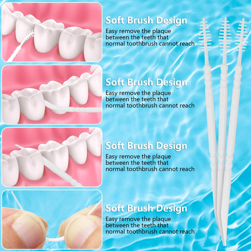 [Australia - AusPower] - Brushpicks Interdental Toothpicks,Soft Bristle Dental Floss Picks Toothpicks,Helps Removes Plaque and Debris Between Your Teeth 300PCS (Pack of 1) 1 Count (Pack of 300) 