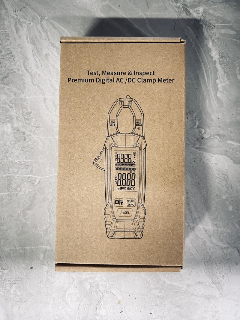 [Australia - AusPower] - Digital Clamp Meter Multimeter Tester T-RMS 6000 Counts, Auto-ranging Voltage Amp Tester with NCV Measures AC/DC Voltage & Current, Resistance, Capacitance, Frequency, Continuity, Live Wire FY375 