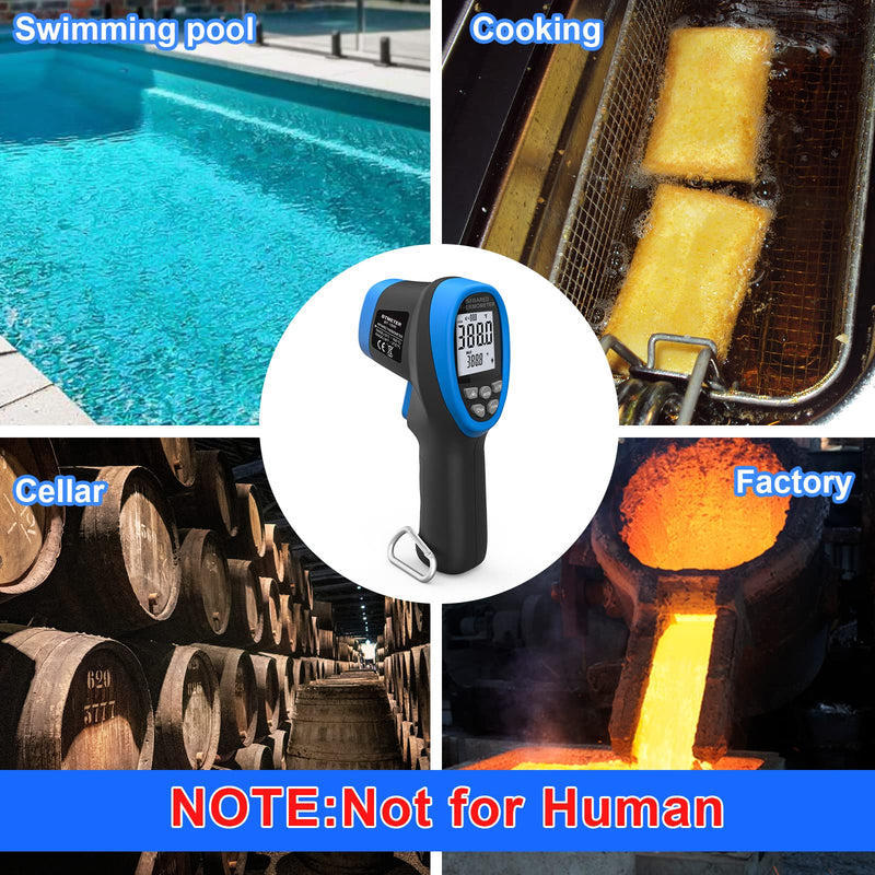 [Australia - AusPower] - BTMETER Infrared Thermometer Gun, Dual Laser 30:1 Industrial Temperature Meter Measure High Temp -58 to 2732 Degree Fahrenheit for HVAC Grill Kitchen Pizza Oven BT-1500APP 【Not for Human】 