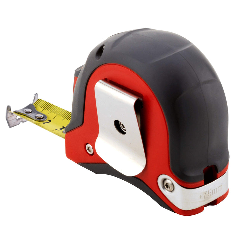 SOLA PRO-TM Tape Measure 5 m / 19 mm Robust Professional Tape Measure with Belt Clip Steel Tape Painted Yellow with mm Scale Accuracy Class I Roll Meter with Movable End Hook Length 5 m / 19 mm