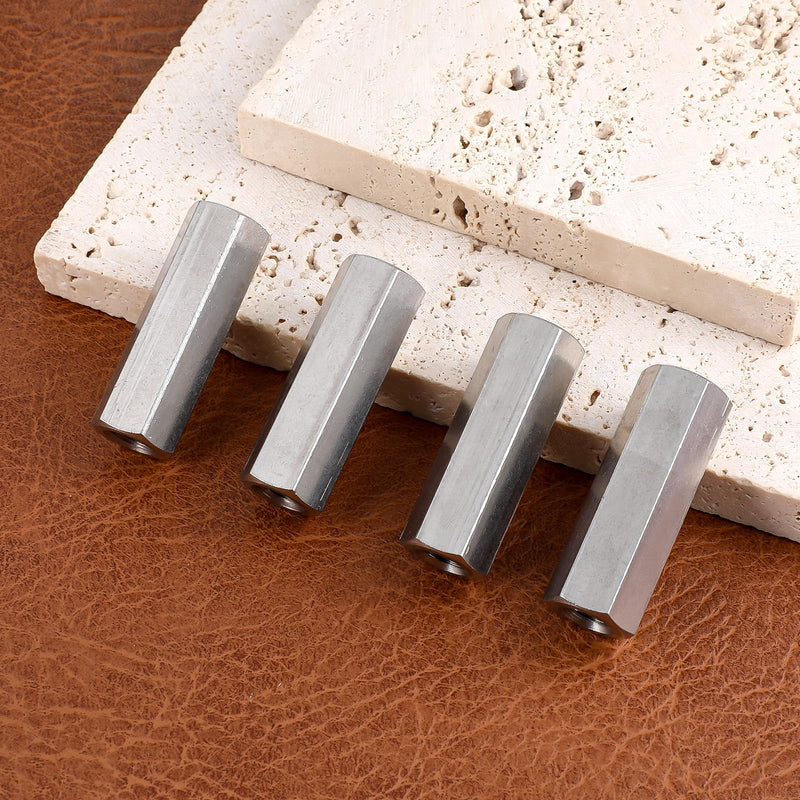 [Australia - AusPower] - 6 Packs M8 X 1.25 Pitch 40 mm Length Metric Hex Coupling Nut, Threaded Hex Coupling Nut, Rod Coupling Nuts, 304 Stainless Steel 