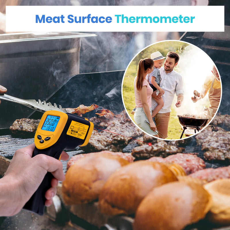 [Australia - AusPower] - Etekcity Infrared Thermometer Temperature Gun 774, Digital IR Temp Gun for Food, Cooking, BBQ, Pizza Oven, Reptile, Griddle Accessories, Non Contact Surface Outdoor Heat Gun Advanced Dark Yellow 