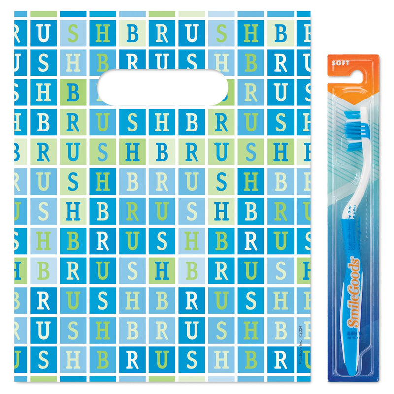 [Australia - AusPower] - Brush Squares Dental Giveaway Bags, 8" x 10", 100 Pack 
