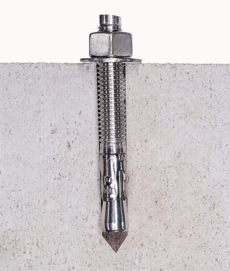 [Australia - AusPower] - Bolt Dropper 1/2" X 5-1/2" Wedge Anchor (5pc), 18-8 Stainless Steel Corrosion Resistant Commercial Grade Washers and Nuts Included Choose Size 1/2" x 5-1/2" 