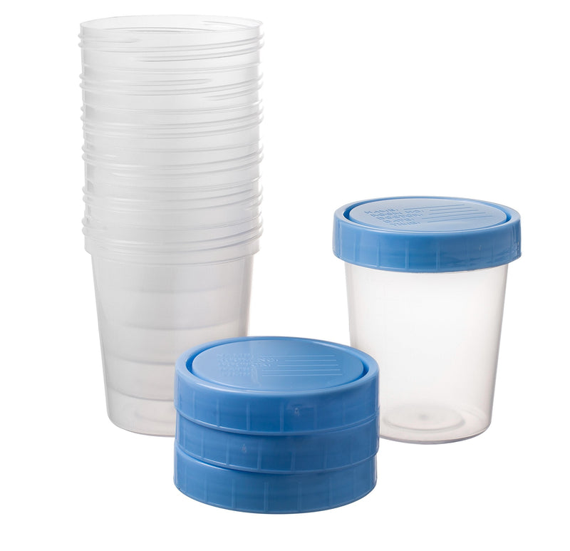 [Australia - AusPower] - Specimen Cups with Leak Proof Screw on Lids - 4oz [Pack of 25] Clear Non-Sterile Urine Sample Jars - Containers for Safe Pee, Stool, Semen Sample Collection for Testing (25) 