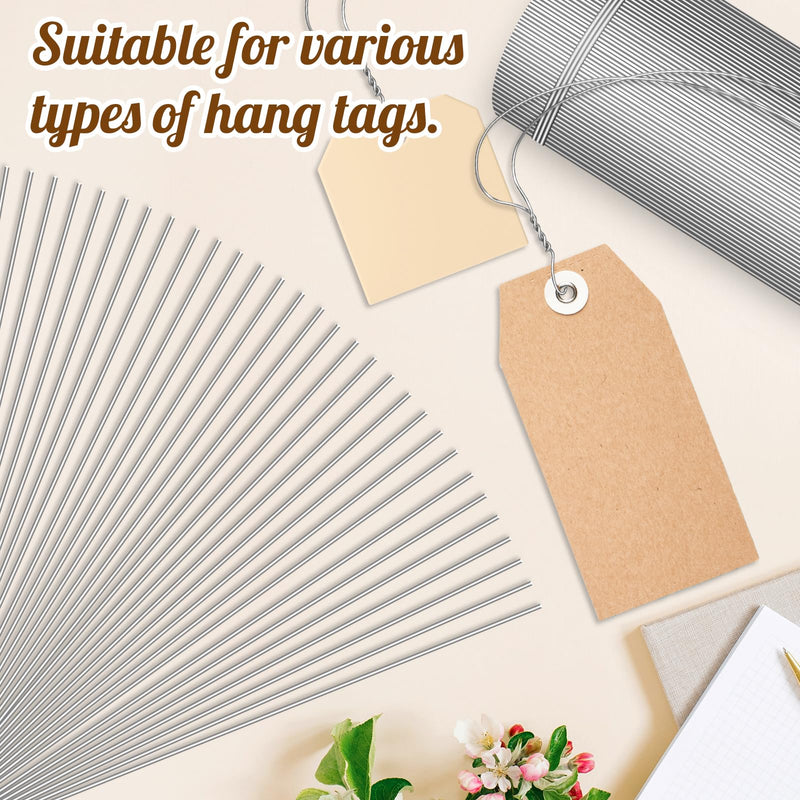 1000 Pcs Bundle 22 Gauge Galvanized Tag Wire 9.8" Tag Wire Ties Parts Inventory Labels for Auto Sales Repair Savage Retail 1000