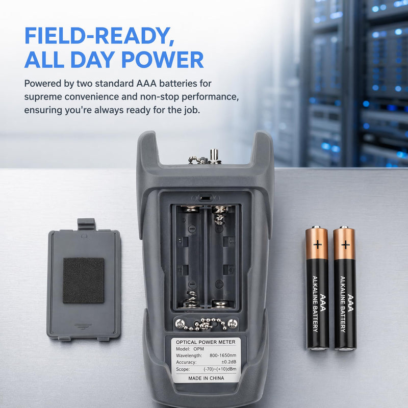FTTH Fibre Optic Tool Kit, Fibre Optic Power Meter, 70 ~ + 10 dBm Optical Power Meter and Fibre Optic Test 50KM 50MW Visual Fault Locator (OPM+VFL) OPM+VFL