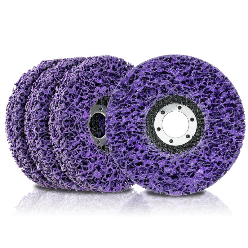 CSD Sanding Disc, 4 Pieces Diameter 115 mm Cleaning Disc Set, Coarse Grinding Disc, Purple Coarse Cleaning Disc for Angle Grinder for Surface Hen Processing, Polishing, Rust Removal 4 pieces, diameter 115 mm