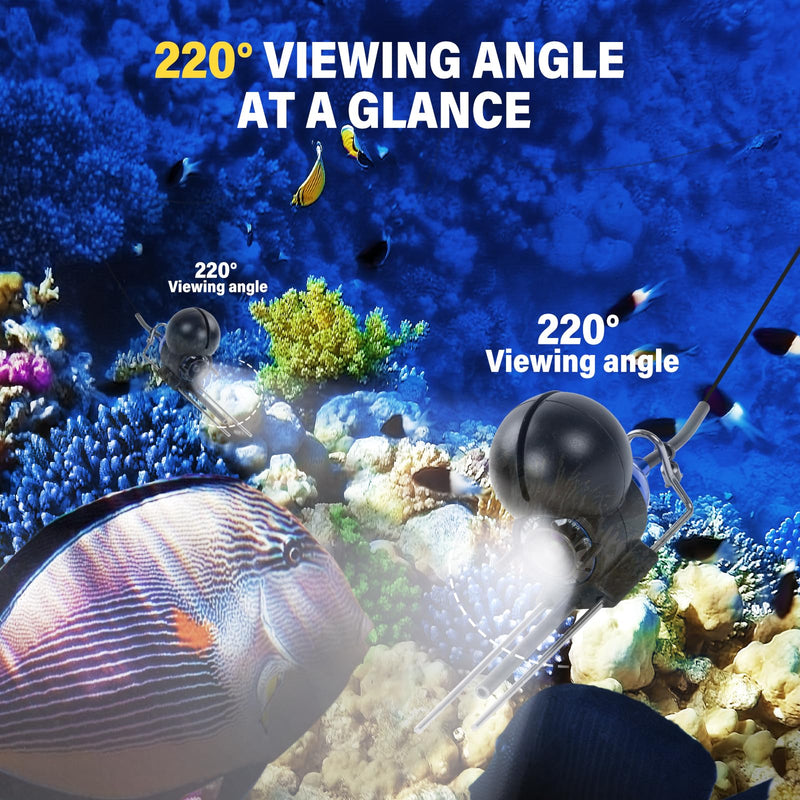 Underwater Fishing Camera, Fish Finder, Infrared Night Vision, Wide Angle, IP65 Waterproof, with 4.3 Inch IPS Display, for Ice, River and Boat (4.3 inch) Blue 4.3 inch