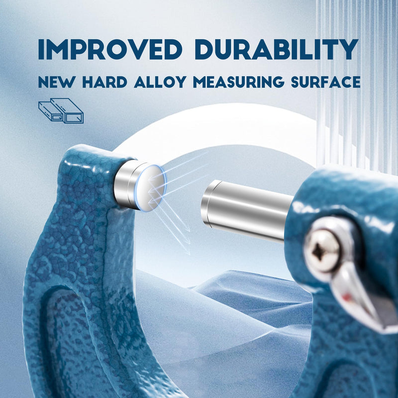 [Australia - AusPower] - Dasqua Outside Micrometer, 0-1" Range, 0.0001" Accuracy Industrial Tools, Carbide-Tipped, Stainless Steel Precision Machinist Tools Mechanical 0-1" 