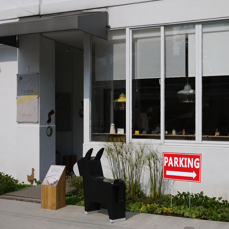 Juexica 8 Pcs Event Parking Signs with Metal H Stake Directional Arrows 8 x 12 Inches Double Sided Corrugated Waterproof Plastic Parking Signs for Yard Outside Event Wedding Use(Red) Red