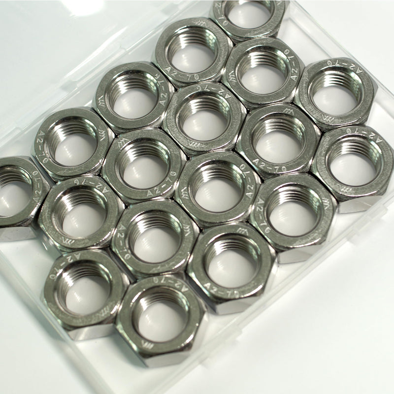 7/8"-9 Hex Nuts (10pcs), 304 Stainless Steel (18-8), Hardware, UNC, Coarse Thread, SAE, ASME B18.2.2 7/8"-9