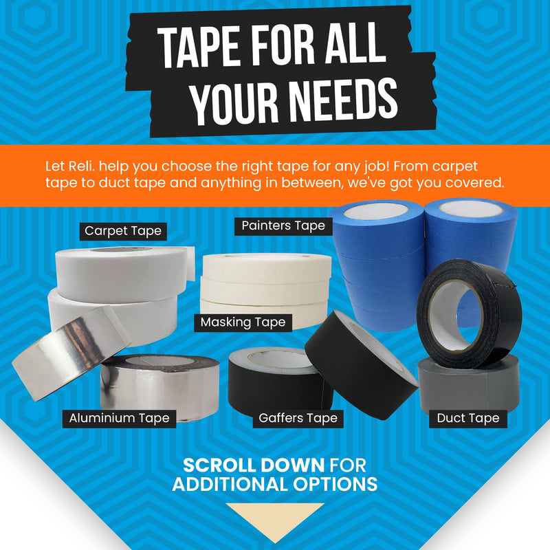 Reli. Gaffers Tape, Black | 2 Rolls | 3" x 30 Yards Per Roll (60 Yards Total) | Heavy Duty Gaff Tape/Gaffer 2 Inch Wide | Black Cloth for TV Production/Filming, Cables/Electrical Cords