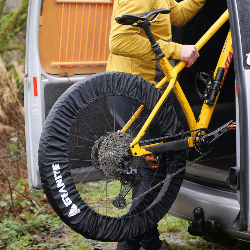 Granite Crust Bike Tire Covers - Fits 24–29 Inch Bicycle Wheels - Mud & Dirt Protection for Car and Home - Washable, Easy-Fit, Includes Compact Storage Bag