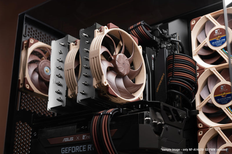 [Australia - AusPower] - Noctua NF-A14x25r G2 PWM, Premium-Quality Quiet Round-Frame 140mm PC Fan, 4-pin (Brown) 