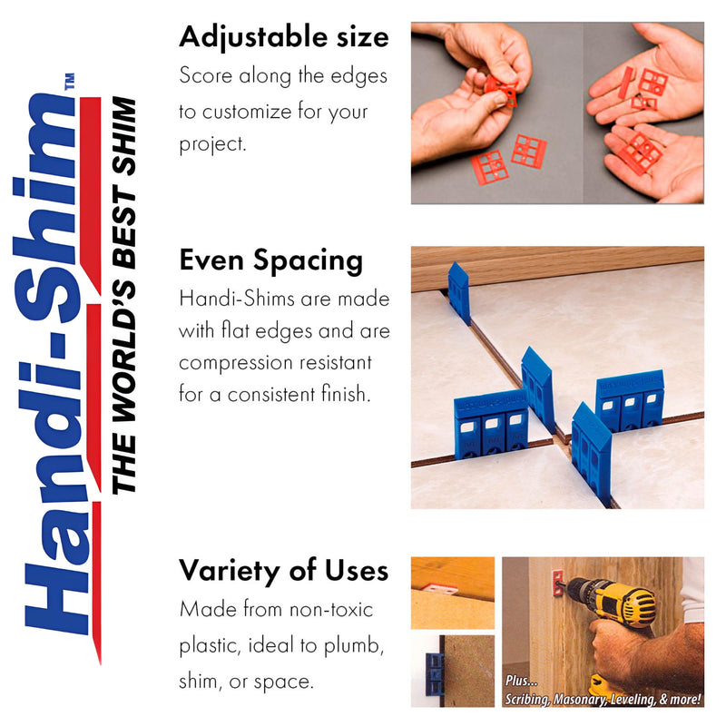 [Australia - AusPower] - Heavy Duty Reusable Plastic Construction Shims for Spacing, Leveling, Plumbing and More - 100 Piece Assorted Pack (4 Sizes 