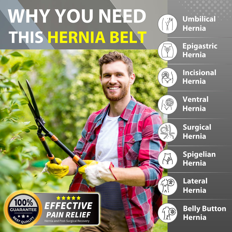 [Australia - AusPower] - BLITZU Umbilical Hernia Belt for Men & Women, Abdominal Binder Adjustable Truss Support with 2 Compression Pads for Naval, Ventral, Incisional, Epigastric, Belly Button Hernias, Pre Post Surgery L-XL Large-X-Large 