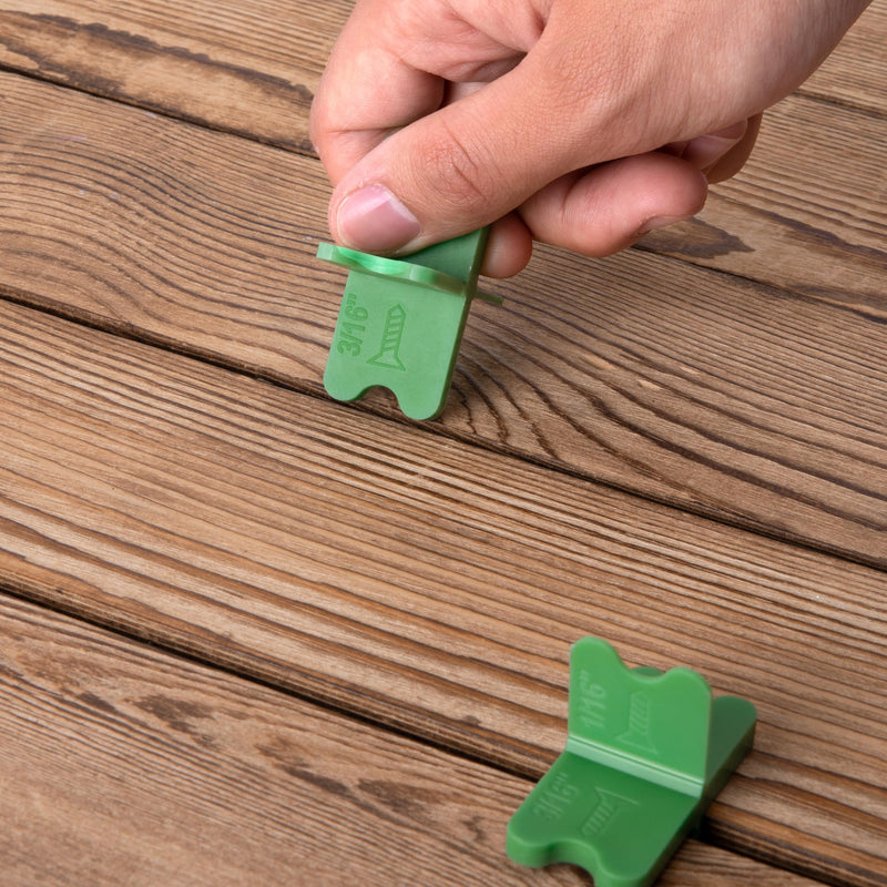 [Australia - AusPower] - 8 Pcs ABS Deck Spacer Tool,4 Thicknesses Deck Board Spacers(1/16", 1/8", 3/16", 1/4"),Green Deck Spacers Assorted for Pressure Treated Composite Decking Green-8 