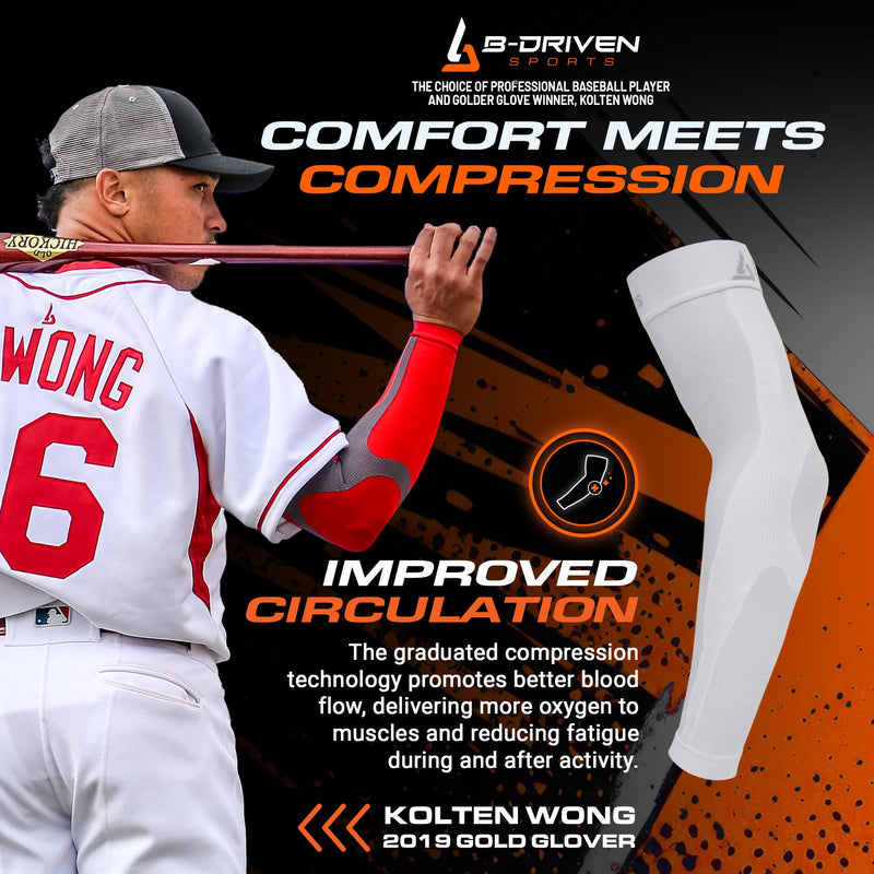 [Australia - AusPower] - B-Driven Sports Graduated Compression Arm Sleeves, Medical Grade 20-30mmHg, For Baseball, Basketball, and more - 4 Colors Large Black 