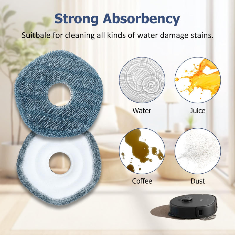Replacement Parts Kit compatible with eufy X10 Pro Omni Robot Vacuum Accessories, 2 Roller Brushes, 4 Filters, 6 Side Brushes, 4 Mop Pads, 6 Dust Bags (22 Pack) X10 Accessories - 22 Pack