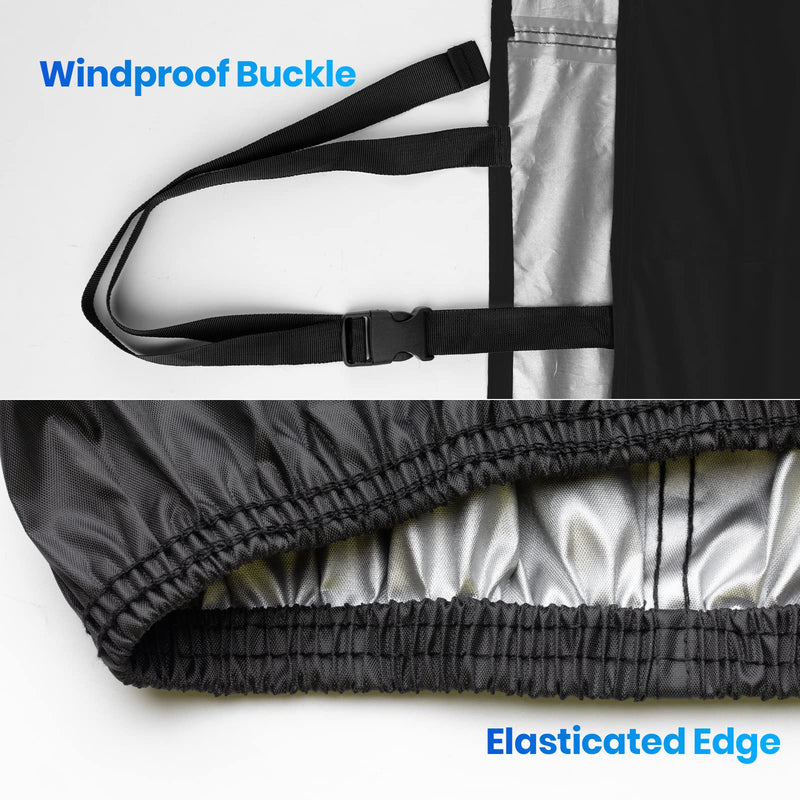 [Australia - AusPower] - Favoto Bike Cover Waterproof Outdoor Bicycle Cover for 2-3 Bikes UV Snow Wind Proof with Anti-Theft Lock Hole Reflective Straps Storage Bag for Mountain Road Electric City Bike 79x41.3x44 Inch Black 