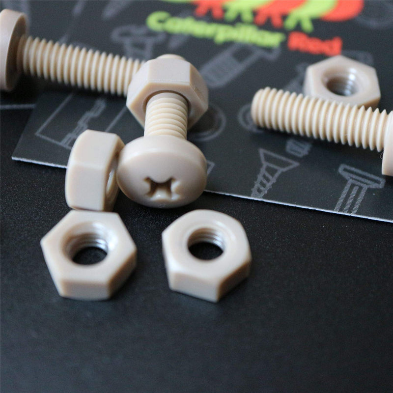 [Australia - AusPower] - 5 x PEEK Pan Head Screw M6 x 20mm Nuts & Bolts - Peek Plastic nuts and bolts, anti corrosion, chemical resistant, high temperature resistance (15/64 x 25/32 in) 