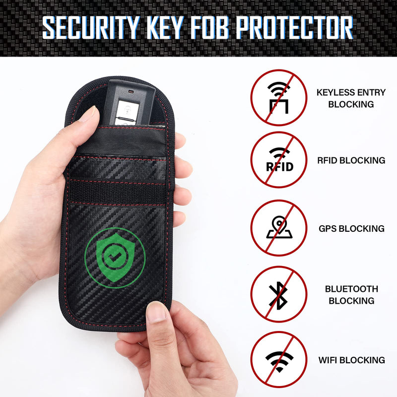 [Australia - AusPower] - Faraday Bag for Key Protectors Fob 4 Pcs, Faraday Cage Protector, Car RFID Signal Blocking Key Fob Protector, Double Layers of Shielding Anti Theft Faraday Pouch 