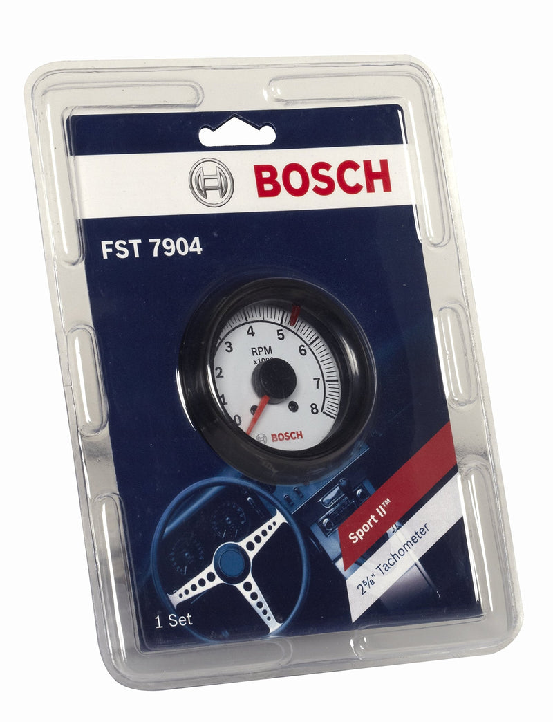 [Australia - AusPower] - Bosch SP0F000022 Sport II 2-5/8" Tachometer (White Dial Face, Black Bezel) 