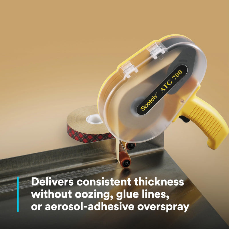 3M Scotch ATG 700 Adhesive Applicator, 1/2 in and 3/4 in wide rolls, Yellow 0.50 - 0.75 in Tape