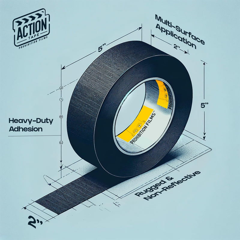 ActionTape Gaffers Tape, Premium Grade & Film Set Approved, Heavy Duty Gaff Tape, Non-Reflective, Multipurpose. 2 Inches x 30 Yards, Black Single Pack