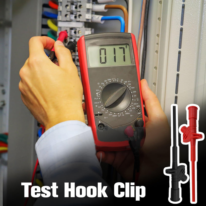 [Australia - AusPower] - 2Pcs P5004 Test Hook Clip, Professional High Voltage Flexible IC Test Grabbers Probe Jumper Insulated Quick for Electronic Testing Electronic Experiment Used in Instrument and Meter 
