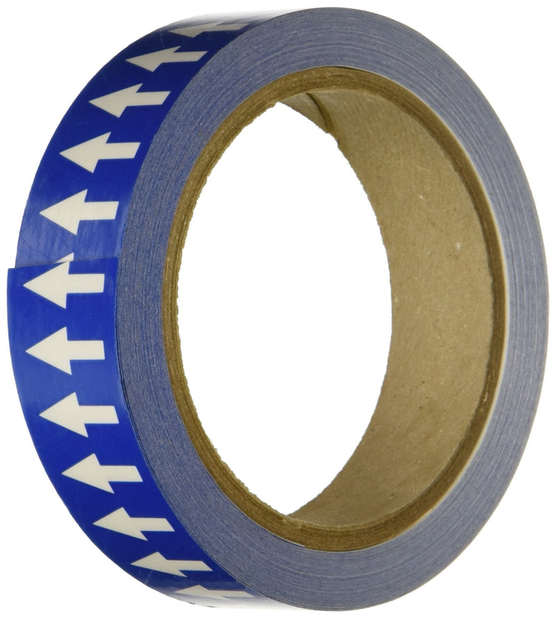 Accuform Signs RAW252BUWT Adhesive Vinyl Directional Flow Arrow Tape, 1" Width x 54' Length x 0.006" Thickness, White/Blue