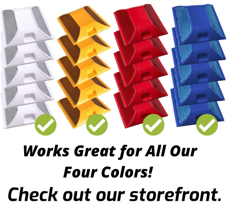 Adhesive Sticky Pads For Road Reflectors | Pack of 10 | 4 by 4 inch Butyl Pads | Sticks to Street, Pavement & Asphalt | Industrial Grade Glue for Reflector Markers (Reflective Studs Sold Separately)