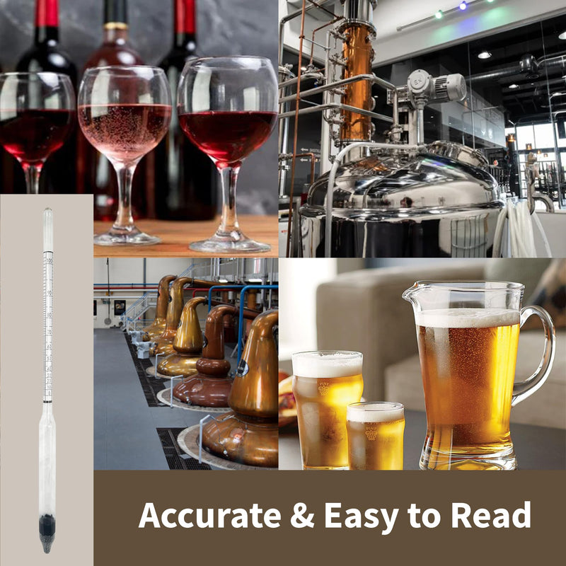[Australia - AusPower] - Alcohol Hydrometer 0-100% Pack of 2 