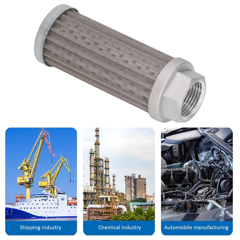 [Australia - AusPower] - Hydraulic Fuel Suction Filter Element Metal Mesh Oil Suction Screen Filter Cartridge 80X100X180μm Precision Pipe Connection Filtration 