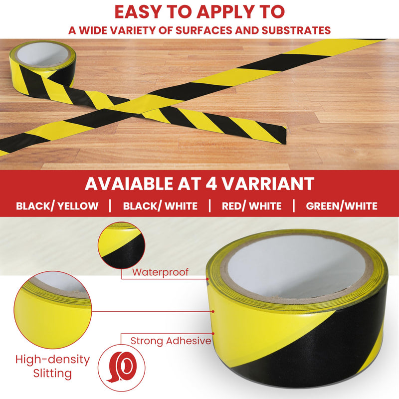 GGR Supplies T.R.U. SST-618C Red & White Hazard Warning Safety Stripe Tape: 3" in. Wide x 18 yds.