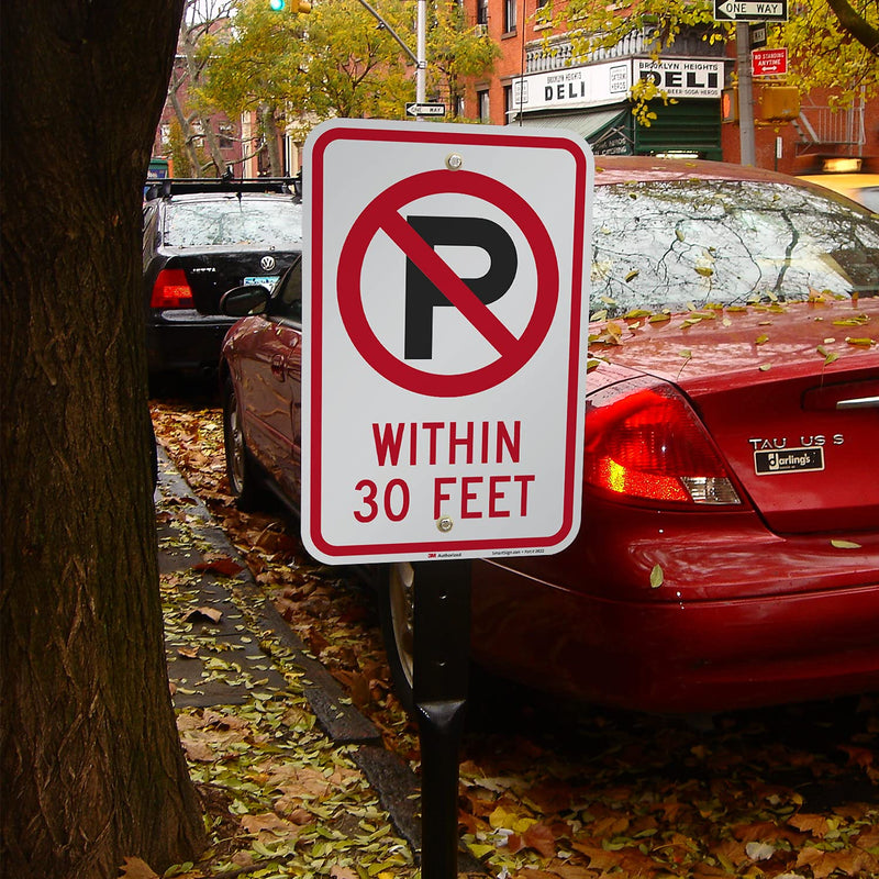 SmartSign "No Parking Within 30 Feet" Sign | 12" x 18" 3M Engineer Grade Reflective Aluminum