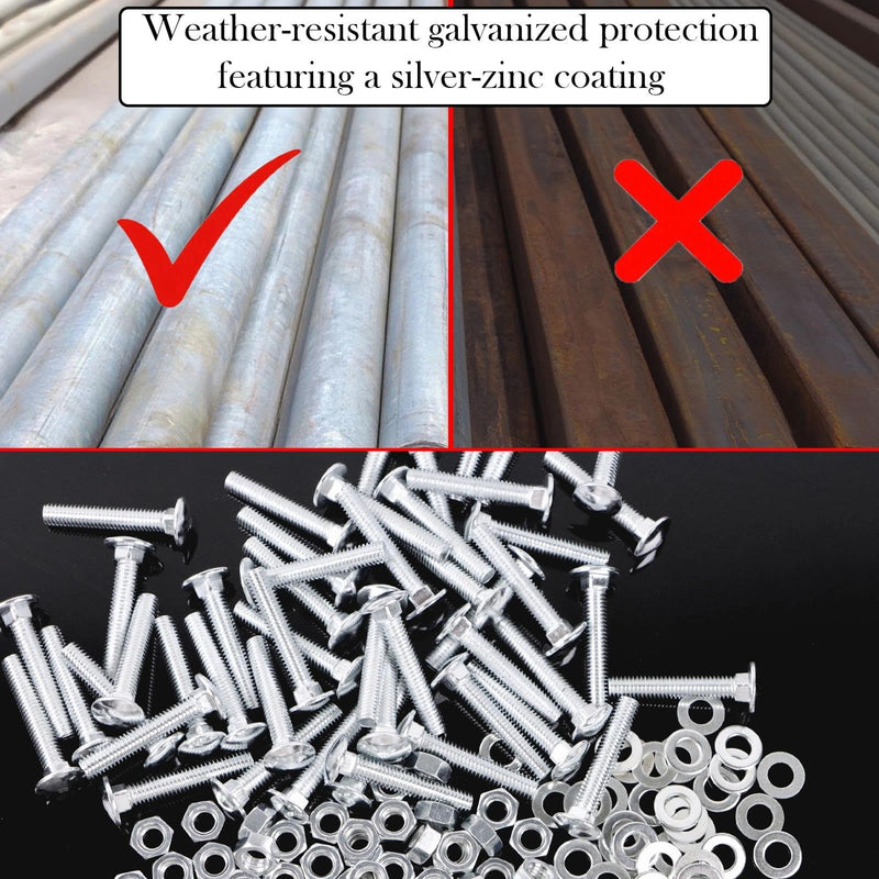[Australia - AusPower] - 50 Pcs Bench Slats Replacement Kit - M6x35mm Galvanized Hardware Set for Metal Frame Benches - Fits 17mm-21mm Wood Slats Including Rustic Oak 
