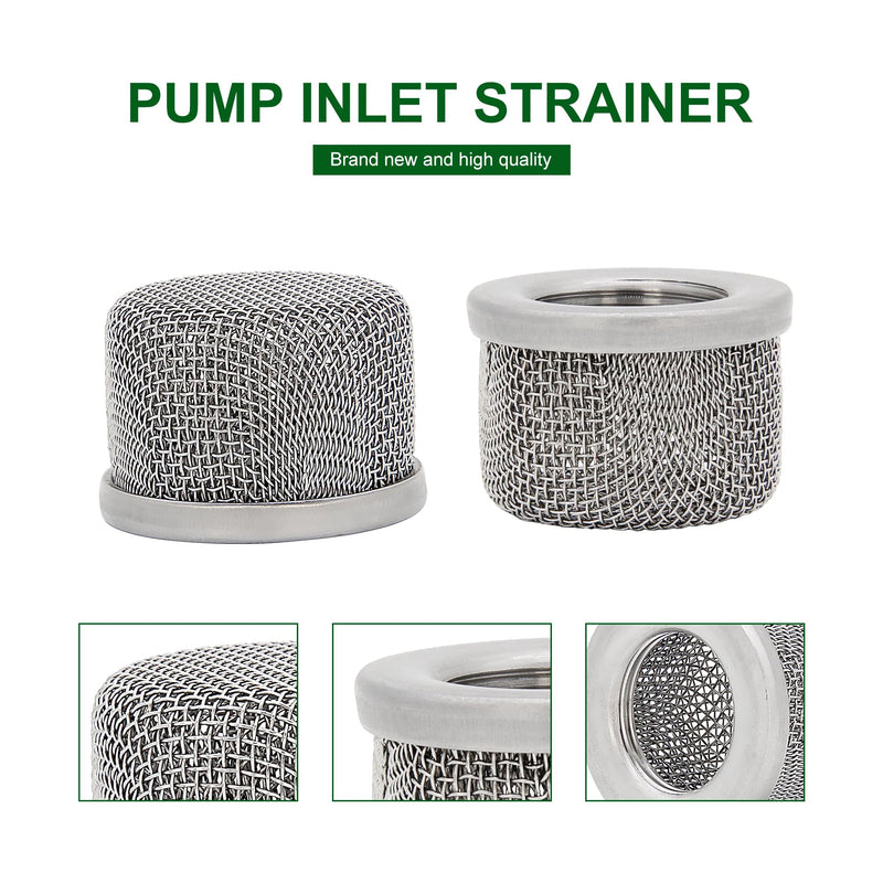 [Australia - AusPower] - 2 Pack 181072 Pump Inlet Strainer Fit for UltraMax 795 1095 1595 Ultra 1500 1000 750 333 433 Gmax 3900 5900 Suction Hose with 1" NPT Thread Stainless Steel 