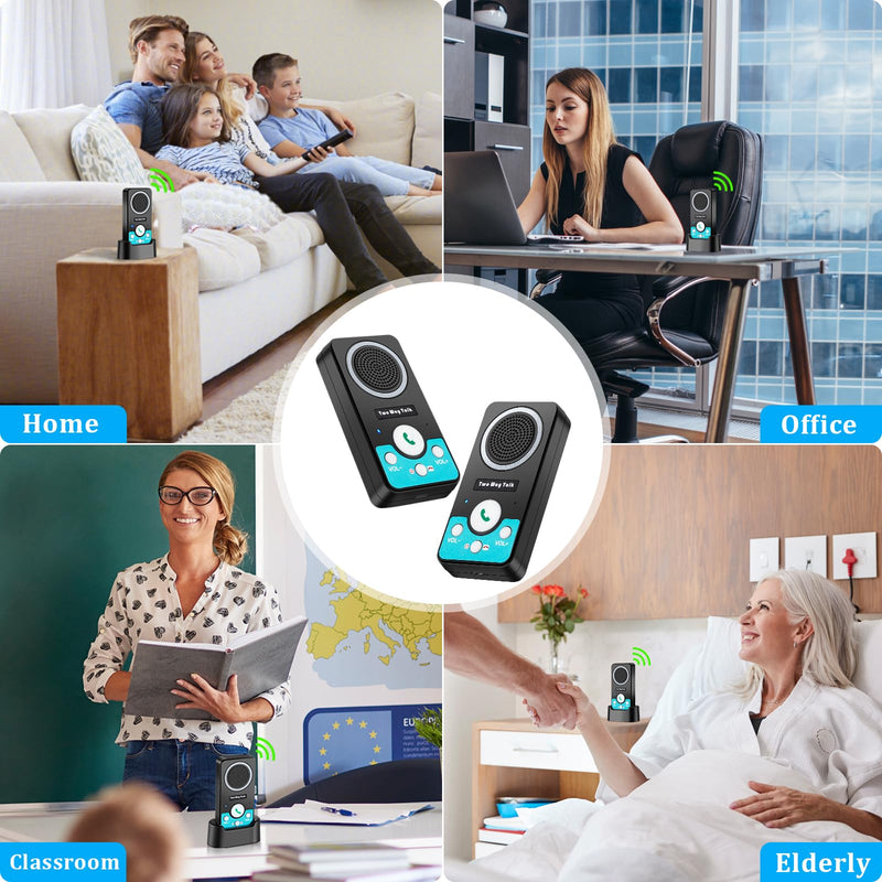 [Australia - AusPower] - Intercoms Wireless for Home, 2 Way Audio Hands-Free Long Range Wireless Intercom System, 4 Ringtones 8 Volume Levels, Up to 10 Days Standby Intercom Syetem for House, Office, Classroom, Black 