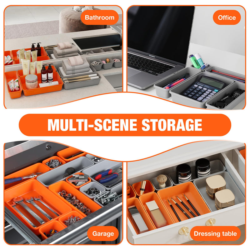 [Australia - AusPower] - DURATECH Magnetic Tape Measure 25FT with Fractions 1/8 & ValueMax 21 PCS Desk Drawer Organizer Set 