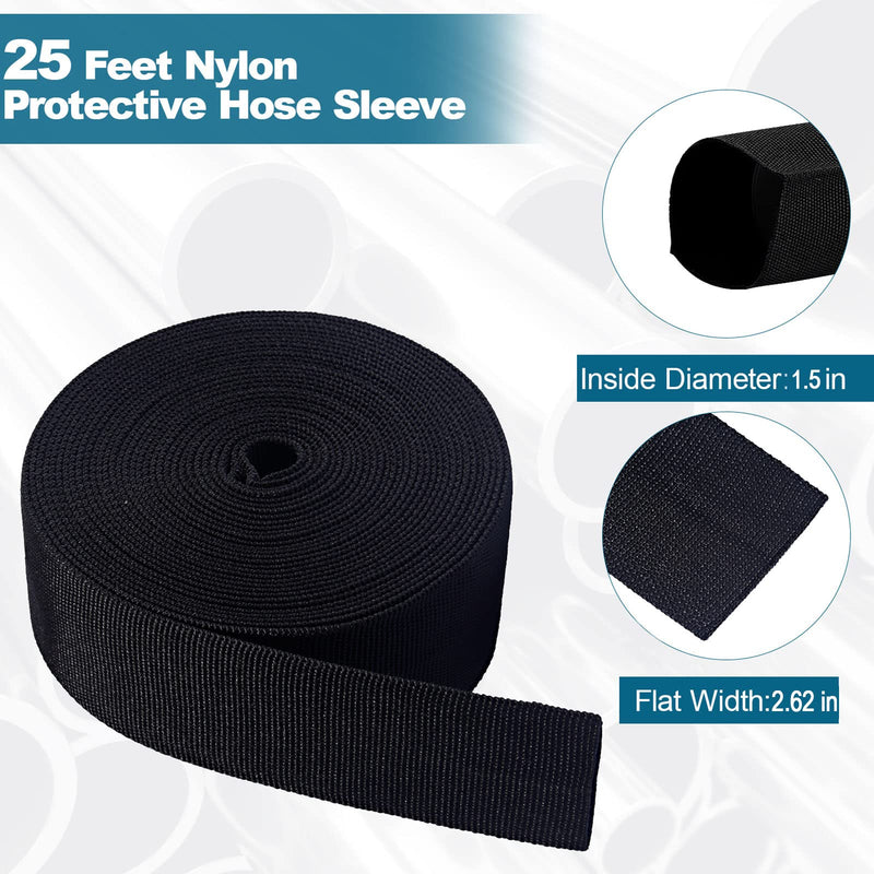 Nylon Protective Hose Sleeve Sheath Cable Cover Welding Tig Torch Hydraulic Hose, 1.5 Inch ID, 25 Feet Length, Black 1.5 Inch ID, 25 Feet Long