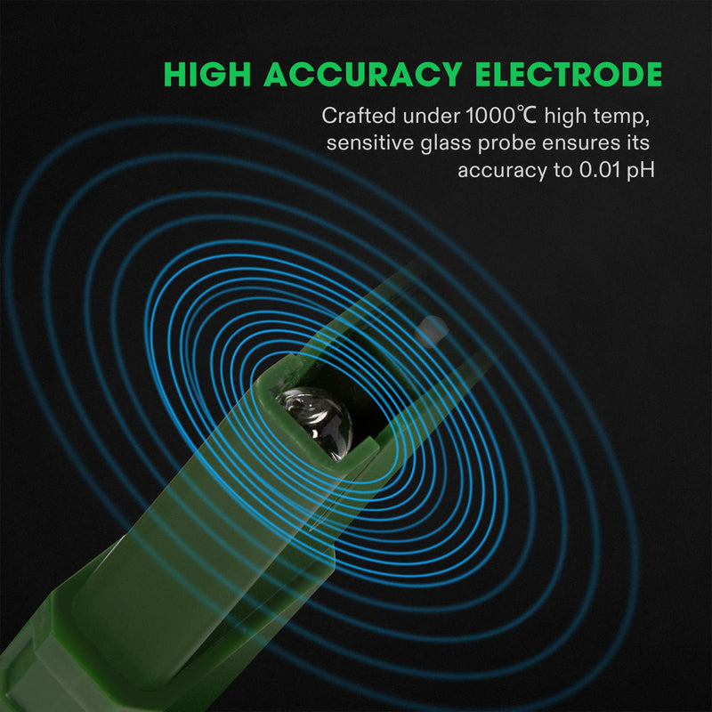 [Australia - AusPower] - VIVOSUN PH Meter Digital PH Tester Pen 0.01 High Accuracy Water Quality Tester with 0-14 PH Measurement Range for Household Drinking, Pool and Aquarium, with ATC, Army Green 