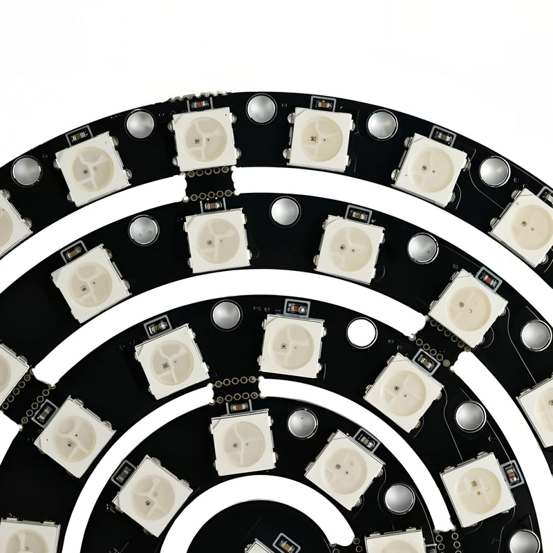 WS2812 5050 RGB LED Ring 61 LEDs, Addressable for Arduino | 5 rings (1,8,12,16,24 LEDs), 61 WS2812B RGB LEDs, integrated driver, for Arduino DIY, individually controllable