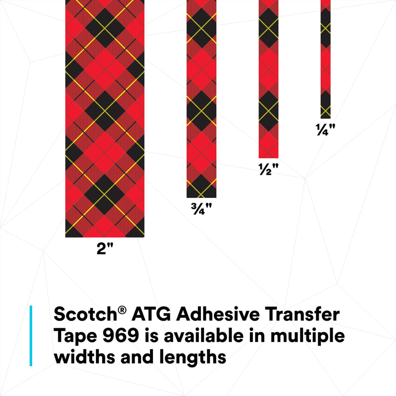 [Australia - AusPower] - 3M Scotch ATG Adhesive Transfer Tape 969, Clear, 3/4 in x 36 yd, 5 mil (Pack of 12) 0.75 in x 36 yd 5.0 mil 108.0 