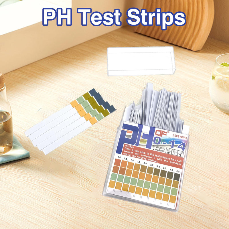 [Australia - AusPower] - Pack of 100 PH Test Strips, PH Value Test Strips, Four Colour Acid Base Test Strips, Litmus Paper, Test Bases Acid Water, Measuring Range (PH 0-14), Strip Strips for Home, Aquariums, Laboratories 