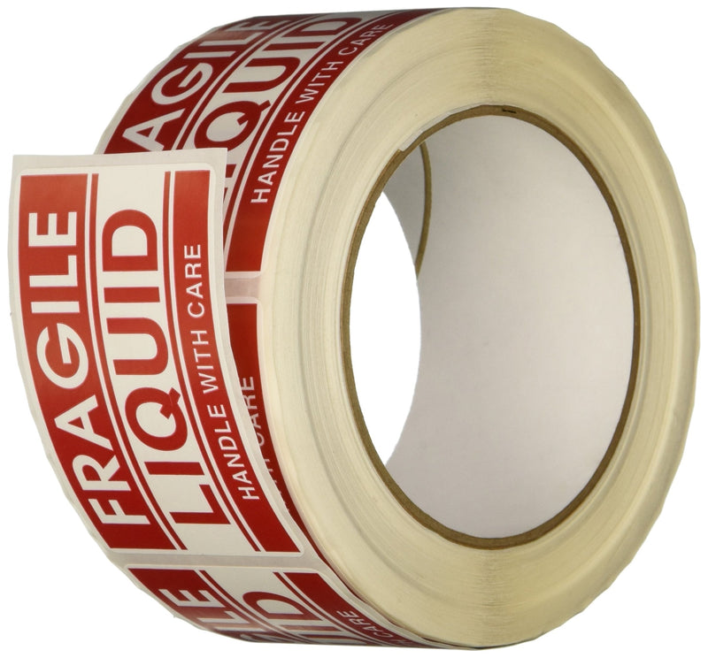 TapeCase - SHIPLBL-038 Shipping Packing Labels"Fragile/Liquid/Handle with Care", Red/White - 500 per Pack (1 Pack)