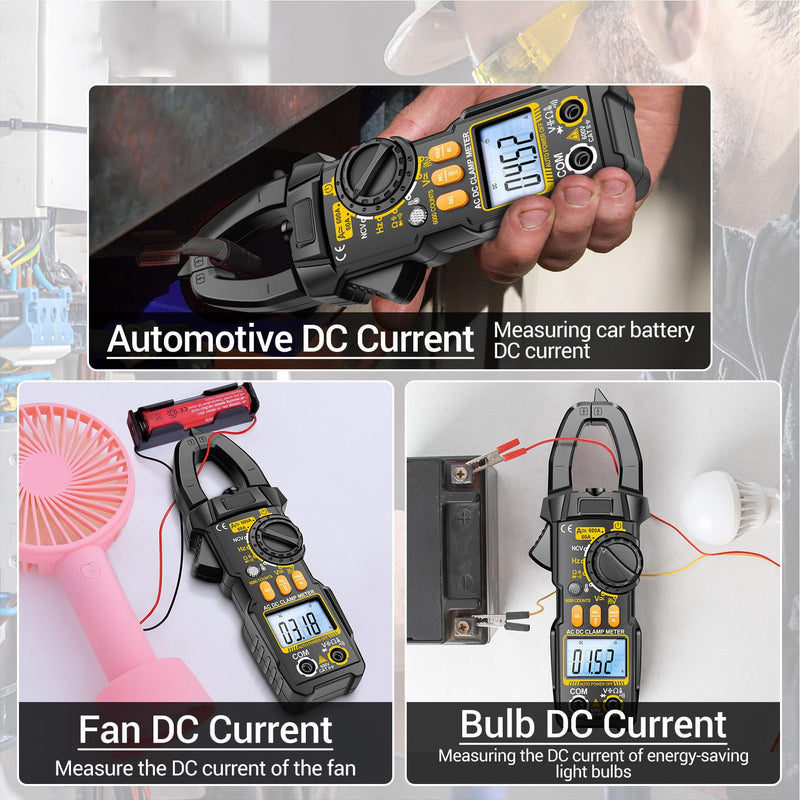 [Australia - AusPower] - Digital Clamp AC DC Volt Amp Multimeter 6000 Count LCD Diode Temp Hz Ohms Capacitance Tester Electrican Tool 