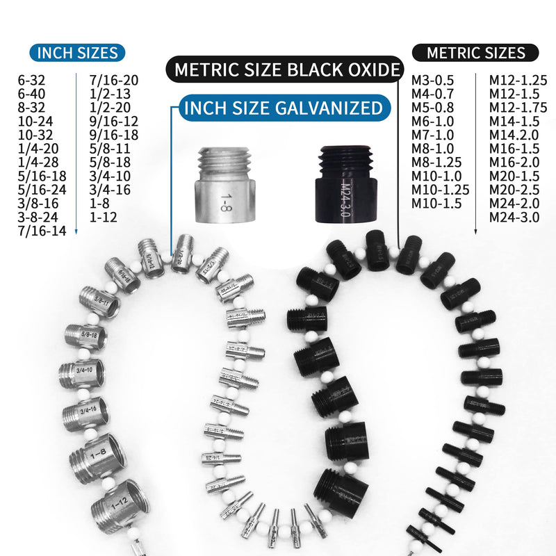 [Australia - AusPower] - Thread Checker Nut & Bolt SWTC-44 Bundle Thread Checker Nut and Bolt Checker 44 MaleFemale Thread Identifier Gauges - 23 Inch & 21 Metric Sizes (White&black, 23 Inch & 21 Metric) 